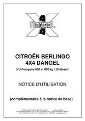 CITROEN BERLINGO 4X4 DANGEL Notice D'utilisation