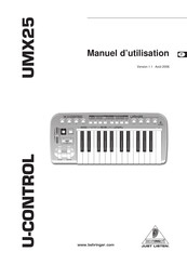 Behringer U-CONTROL UMX25 Manuel D'utilisation