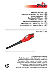 Grizzly ALB 1815 Lion Notice D'utilisation Originale