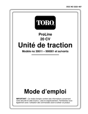 Toro ProLine 20 CV Mode D'emploi
