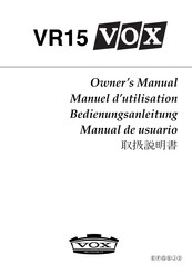 VOX Amplification VR15 Manuel D'utilisation