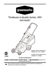 GreenWorks 2507902BT Guide D'utilisation