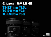 Canon EF LENS TS-E24mm f/3.5L Mode D'emploi