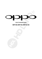 Oppo BDP-83 SE Guide D'installation Rapide