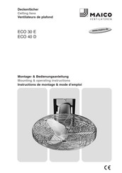 Maico ECO 40 D Instructions De Montage Et Mode D'emploi