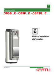 OERTLI OBSP 500 E Notice D'installation Et D'entretien
