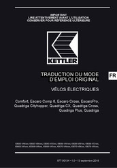 Kettler Escaro Cross Traduction Du Mode D'emploi Original