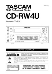 Teac Tascam CD-RW4U Mode D'emploi
