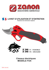 zanon Fox Z 35 VI Manuel D'utilisation Et D'entretien