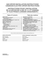 Amana NGD5800DW Instructions Pour L'installation