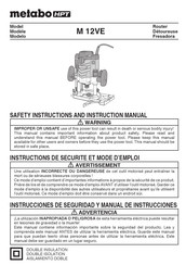 Metabo HPT M 12VE Instructions De Sécurité Et Mode D'emploi