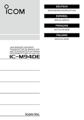 Icom IC-M94DE Notice De Base