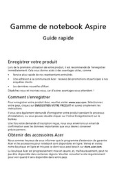 Acer Aspire 7250 QG Guide Rapide
