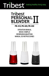 Tribest Personal Blender II PB-420 Mode D'emploi