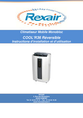 Rexair COOL'R36 Instructions D'installation Et D'utilisation
