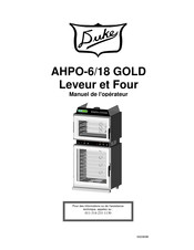 Duke AHPO-6/18 GOLD Manuel De L'opérateur