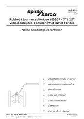 Spirax Sarco M10ECF Série Notice De Montage Et D'entretien