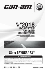 BRP can-am SPYDER F3 ROADSTER 2018 Guide Du Conducteur