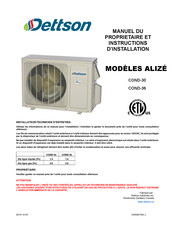 Dettson ALIZÉ COND-30 Manuel Du Propriétaire Et Directives D'installation