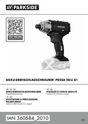 Parkside PDSSA 20-Li A1 Traduction Des Instructions D'origine