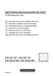 Kuppersbusch EKI 801.0F Instructions D'utilisation Et Avis De Montage