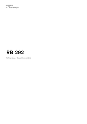 Gaggenau RB 292 Mode D'emploi