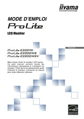 Iiyama ProLite E2201W Mode D'emploi