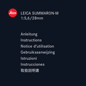 Leica SUMMARON-M 1:5,6/28mm Notice D'utilisation