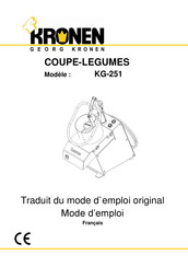 Kronen KG-251 Mode D'emploi