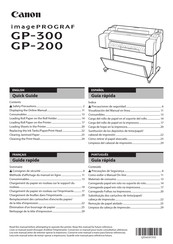 Canon Image PROGRAF GP-300 Guide Rapide