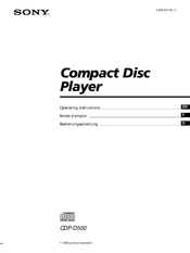 Sony CDP-D500 Mode D'emploi