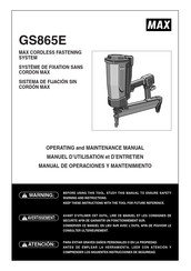 Max GS865E Manuel D'utilisation Et D'entretien