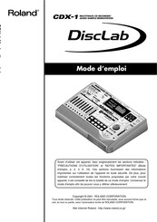 Roland Disclab CDX-1 Mode D'emploi