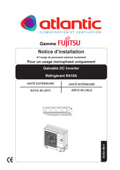 Fujitsu atlantic AOYG 45 LBTC Notice D'installation