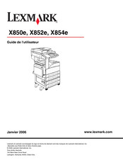 Lexmark X852e Guide De L'utilisateur