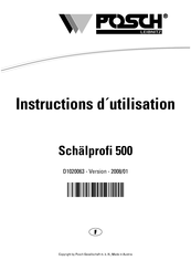 Posch Schälprofi 500 Instructions D'utilisation