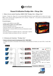 Prodipe 4i4o + Merge 2i4o Manuel D'utilisation