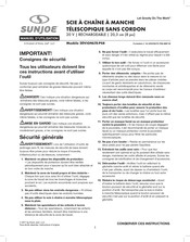 sunjoe 20ViONLTE-PS8 Manuel D'utilisation