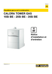 REMEHA CALORA TOWER GAS 25Si BE Notice D'installation Et D'entretien