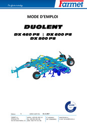 Farmet DUOLENT DX 460 PS Mode D'emploi