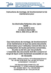 Jola ESA 2 Instructions De Montage, De Fonctionnement Et De Maintenance