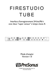 PRESONUS FireStudio Tube Mode D'emploi