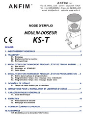 ANFIM KS-T Mode D'emploi