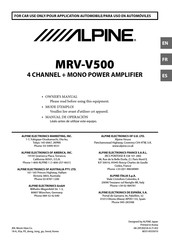 Alpine MRV-V500 Mode D'emploi