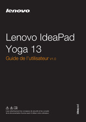 Lenovo IdeaPad Yoga 13 Guide De L'utilisateur