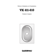 Gaggenau VK 411-610 Notice D'utilisation Et D'installation