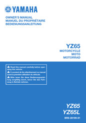 Yamaha YZ65 Manuel Du Propriétaire