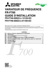 Mitsubishi Electric FR-F740-00930/01160-EC Guide D'installation