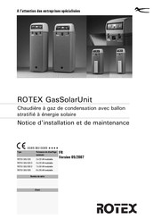 Rotex GasSolarUnit Notice D'installation Et De Maintenance