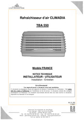 Gaz Industrie CLIMADIA TBA 550 Notice Technique